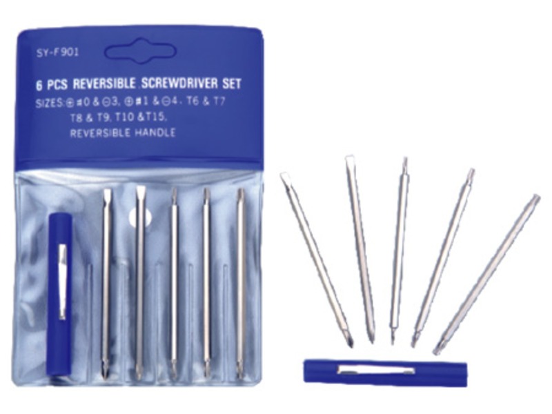 6 pcs reversible mini screwdriver set